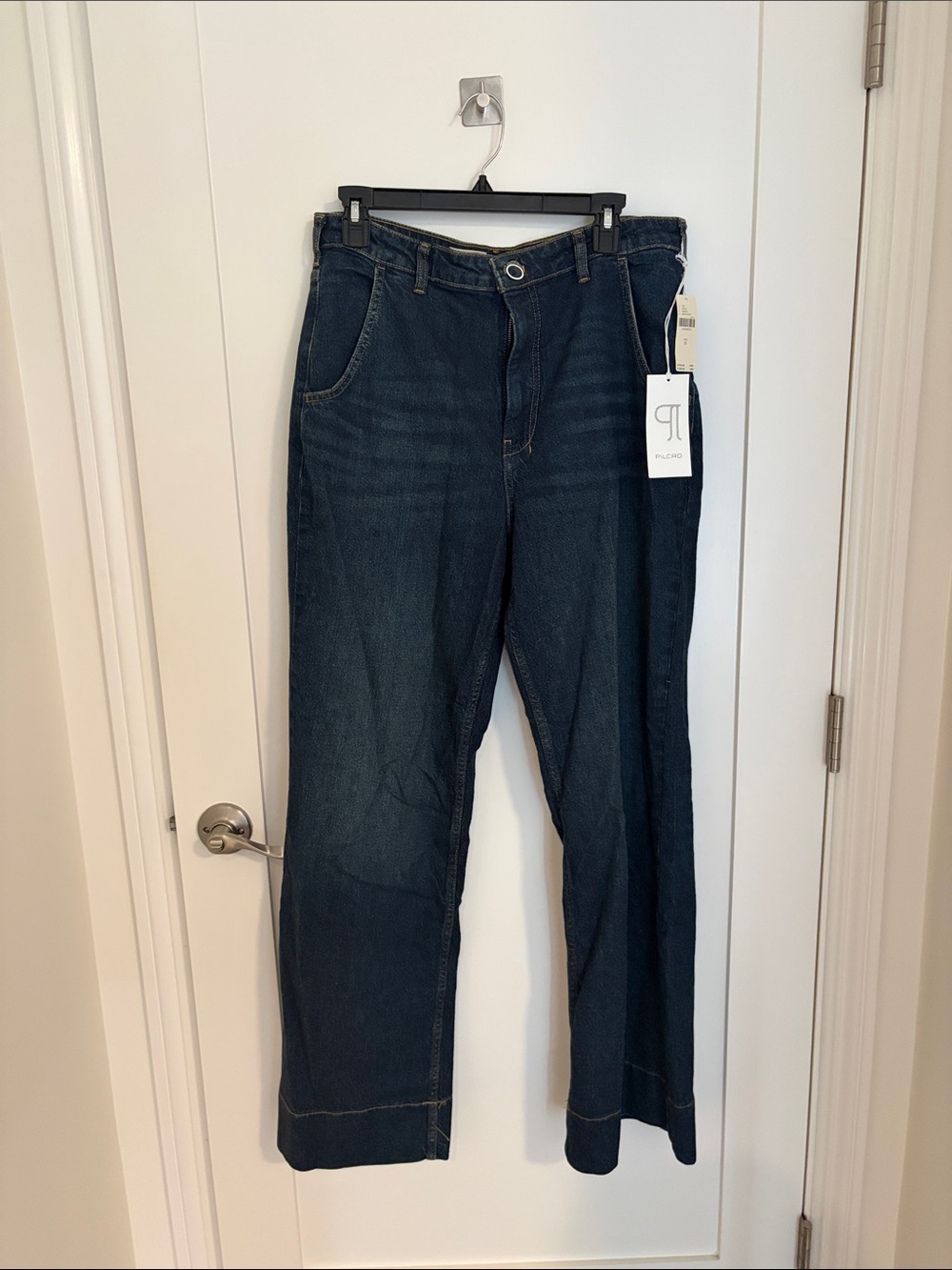 Pilcro Dark Blue Wide-Leg Jeans